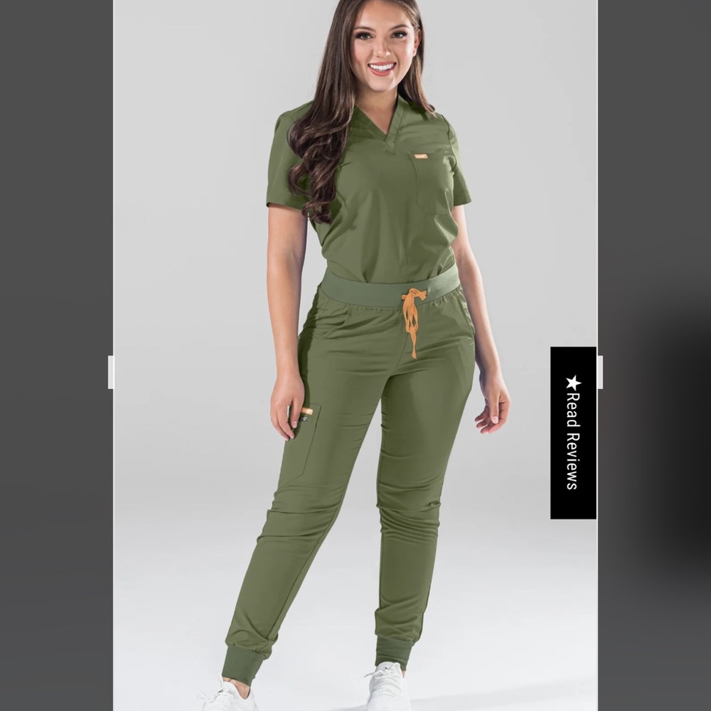 Code NXT Forest Green-discontinued color (top L, joggers XL high waisted)